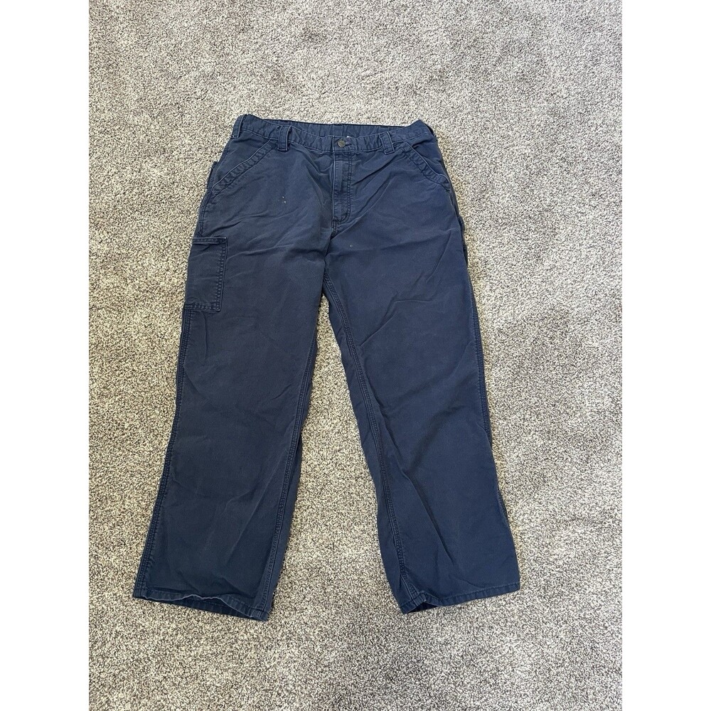 Carhartt Men’s Blue Workwear Pants 38W Regular Fit Straight Leg Canvas
